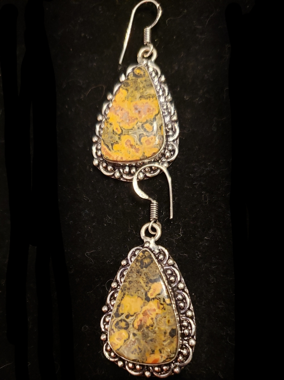 Ocean Jasper/Sterling Stamped 925 earrings In Gorgeous Natural Earthy Tones. NEW